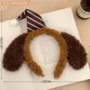 Tiara fofa de orelha de cachorro de pelúcia, acessório de cabelo de desenho animado feminino, tiara super fofa para lavar o rosto, aplicar máscara facial e tirar fotos, estilo novo