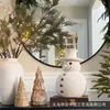 Boneco de Neve de Terracota Transfronteiriço Boneco de Neve de Resina em Cor Retro Decoração de Natal Boneco de Neve de Mesa de Natal