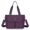 Bolsa de hombro cruzada transfronteriza simple de gran capacidad con múltiples compartimentos, bolsa de mano de nailon ligera y lavable para mujer