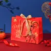 Ano do Carneiro Festival da Primavera Sacola de Presente Vermelha Sacola de Papel Produtos de Ano Novo Presentear Sacola de Presente de Retorno Embalagem Vermelha Chinesa Festiva Sacola de Presente