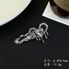 Grampo de Cabelo Elegante com Pérolas para Mulheres, Presilha de Metal com Laço Preto, Presilha Lateral de Alto Padrão, Presilha para Franja, Simples Presilha Bico de Pato