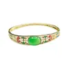 Pulseira de Ágata Natural Aiyu Calcedônia Verde Imperial Esmaltada Pulseira Atacado Dropshipping S4120607L