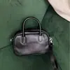 Bolso Boston Retro de Nicho Bolso de Mano de Piel de Vaca Curtida al Vegetal de Primera Capa Bolso Cruzado Bolso de Hombro Casual para Viajes Diarios Bolso de Bowling