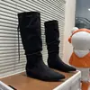 Botas de Moda hasta la Rodilla para Mujer 2026 Nuevo Estilo Coreano Punta Fina Aumentadoras de Altura Arrugadas Apiladas