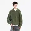 Nuevo Suéter Casual de Otoño e Invierno 2025 para Hombre, Suéter de Punto Trenzado Retorcido con Media Cremallera, Suéter Chaqueta para Hombre