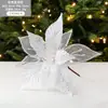Nuevo Producto de Navidad Adorno para Árbol de Navidad Lentejuelas Doradas Brillantes Malla Hecha a Mano Decoraciones de Flores de Navidad