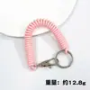 Juego de llaveros y tarjetas con cuerda de resorte de plástico, accesorios para bolsas, cordón elástico de color antipérdida, venta al por mayor