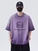 Ropa de Hombre Shanggu 2026 Verano Algodón Lavado de Peso Pesado Manga Corta Cuello Redondo Camiseta Marca de Moda Tallas Grandes Ropa para Hombre