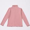 Ropa infantil para niñas, otoño e invierno 2024, nueva camisa de cuello semialto para niños, estilo occidental de invierno, manga larga, cálida, para bebé