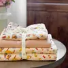 Estilo Pastoral Clase A Grado Materno e Infantil Doble Capa de Gasa 100% Algodón Puro Juego de Tres Piezas Juego de Cama de Tres Piezas Funda Nórdica Infantil Transmisión en Vivo