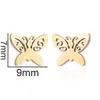Brincos de Aço Inoxidável Banhado a Ouro 18K com Recorte de Desenho Animado para Mulheres, Apresentando Designs de Lua, Coelho e Estrela Que Variam a Cada Semana