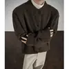 2026 Nuevo Estilo Suéter Cardigan de Punto para Hombre Simple Holgado Perezoso Mezcla de Lana Versátil Cardigan de Punto