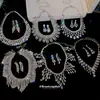 Aretes y Collar con Borlas de Flor de Pedrería Estilo Minimalista Conjunto de Joyería Exagerada Transfronterizo Europeo y Americano Accesorios de Lujo Ligero de Alta Gama