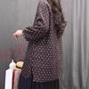 Camisa de Manga Longa Polka Dot Artística Personalizada Solta e Versátil Meio Aberta Retrô para Primavera e Outono de 2026