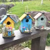 Pared de Productos Nuevos Transfronteriza Casa para Pájaros Montada en Pared Madera Maciza Exterior Nido de Pájaros para Jardín Decoración de Patio Nido de Pájaros Artesanías de Madera Adorno Colgante