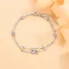 Nueva Pulsera de Plata Esterlina S925 de Doble Capa con Estrella de Cinco Puntas Estilo Coreano Versátil Moda Simple Regalo para Novia Pulsera