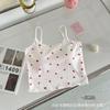 Verão Doce Impresso Spice Girl Ice Silk Sling Colete Pequeno com Base de Almofada no Peito Roupa Interior Roupa Interior Curta Top