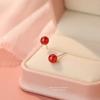 Yunxiaoshu - Pendientes pequeños y exquisitos de granate rojo para mujer, de plata de ley s925, sencillos y frescos, que combinan con todo.
