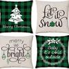 Amazon Natal Xadrez Vermelho Rena Floco de Neve Árvore de Natal Capa de Almofada Casa Decoração Capa de Almofada Suportes Personalização