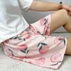 Calças de pijama de algodão e seda femininas, calças finas de verão de algodão artificial, desenho animado, tamanho grande, calças de algodão e seda soltas, calças grandes para casa
