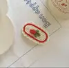 Pasador de Ganchillo de Lana Hecho a Mano DIY Orejas de Conejo Lindas Pasador Estéreo de Hierba Flor Pasador BB de Lana Hecho a Mano