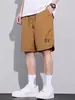 Shorts de Seda Gelada Rosa Misterioso Masculino Verão Finos Respiráveis Secagem Rápida Shorts de Praia Esportivos Casuais Largos de Cinco Pontos