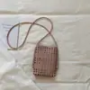 Bolso Cuadrado Pequeño Tejido Hecho a Mano Estilo Francés de Verano, Bolso de Mano Hueco de Nicho, Bolso de Hombro y Cruzado Versátil para Mujer de Vacaciones