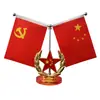 Adorno de bandera para coche, bandera roja pequeña para interior de coche, asta de bandera decorativa para coche, bandera para salpicadero, asta de bandera de alta gama para escritorio de oficina