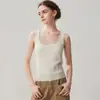Chaleco interno de cachemira con lentejuelas de colores, cuello en U grande para mujer, cálido, sin mangas, versátil, tejido, casual, camisola de tirantes anchos