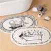 Alfombra de baño de imitación de cachemira de estilo simple, suave, absorbente de agua, antideslizante, resistente a la suciedad, lavable.