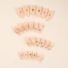 Uñas postizas removibles para manicura, con diseño de estrella solar en forma de almendra, estrella de corazón y explosión de estrellas, 24 piezas
