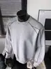 Sudadera Desconstruida con Cuello Redondo Rivet para Hombre, Ropa de Moda Estilo Americano para Primavera y Otoño, Gama Alta, Elegante, Holgada, Chaqueta Pesada
