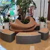 Centro Comercial al Aire Libre Rodaja de Madera Maciza Banco Creativo Curvo de Ocio Parque Jardín Paisaje Descanso Público Asientos de Forma Especial