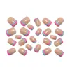 Comércio Exterior Duas Cores Doce e Fofo Francês Manicure Usável Atacado Europeu e Americano Adesivos de Unha Manicure Removível Unhas Usáveis