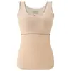 Ropa Interior Térmica para Mujer Ropa de Otoño con Almohadilla en el Pecho Forro Polar de Lana para Mujer Camisa Base Engrosada Cuello Bajo Top de Invierno Chaleco Cómodo