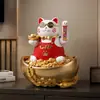 Estatueta de Gato da Sorte Que Acena a Mão Automaticamente, Decoração de Gato da Fortuna para Caixa Registradora de Loja, Presente de Inauguração de Loja
