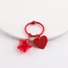 Llavero de Etiqueta Transparente de Gelatina Colorida con Forma de Estrella y Corazón, Materiales de Accesorios con Colgantes de Cuentas Hechos a Mano para DIY