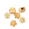 Cuentas de transferencia de trébol de cuatro hojas de loto con agujero grande chapado en oro y cobre de color fuerte, hilo de mano para bricolaje, cuentas de flor de durazno, material de joyería