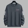 Camiseta de manga comprida masculina outono e inverno ins marca popular solta espessada camisa base casual estampada suéter de gola redonda para jovens estudantes