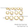 Aretes Transfronterizos Europeos y Americanos de Acero Inoxidable Chapados en Oro de 18K Aretes Versátiles Huecos Redondos de Alambre Redondo Aretes de Acero Titanio para Mujer