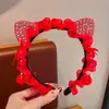 2025 Nueva Banda para el Cabello Infantil Niñas Rojo Año Nuevo Tocado Bebé Princesa Elegante Pinza para el Cabello Banda para el Cabello Accesorios para el Cabello de Niñas