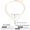 Collar Yuhui de Acero Inoxidable Transfronterizo con Zircón Grande en Forma de Gota, Doble Capa, Cadena en Forma de Y Chapada en Oro