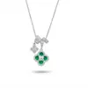 Colar com Pingente Popular de Trevo de Quatro Folhas para Mulheres, Bonito e Versátil, Corrente de Clavícula Fashion de Luxo Leve com um Toque de Alto Padrão