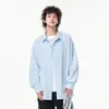 Camisa de Manga Longa Primavera/Verão para Homens, Alto Padrão, Caimento Fluido, Seda de Gelo, Camisa Básica, Camisa para Usar por Baixo do Terno, Jaqueta, Design Japonês