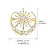 Nuevos Adornos de Cofre de Metal de Alta Gama de Estrella y Luna para Mujer, Broches Versátiles Retro Europeos, Pines y Accesorios Florales