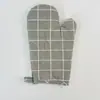 Guantes de Aislamiento Térmico para Horno de Microondas de Algodón y Lino, Almohadillas de Aislamiento Térmico, Guantes Triangulares Negros Acolchados de un Solo Lado Resistentes al Calor y Anti-quemaduras para Barbacoa