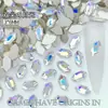 Nova Arte de Unhas Tendência Irregular 3*6 Ponta Dupla Fundo Plano Diamante Aurora Iridescente Gelo Champanhe Decoração de Unhas Strass