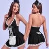 Lingerie sexy feminina saia de suspensório sexy comércio exterior sexy empregada empregada conjunto de três peças lingerie sexy europeia e americana 1556