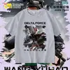 Nueva Camiseta Delta Force Weilong Rosa Rojo Comedor de Oro Lobo para Niños, Manga Corta Estudiante Holgada Superior Moderna