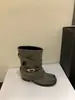 Primeiro Encontro Ji Retro Nicho Botas Empilhadas Femininas Fivela de Couro Salto Grosso Meio da Panturrilha Botas de Cavaleiro Botas Curtas de Verão Botas Western Fashion